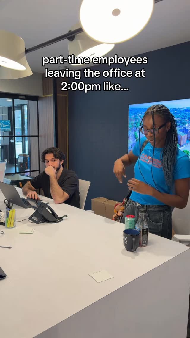 POV: the part-time team clocking out while we're still answering phone calls.. \n\nMust be nice, leaving while the sun still out\u2026 We'll just be here holding down the fort \ud83e\udee0\ud83d\udcde 