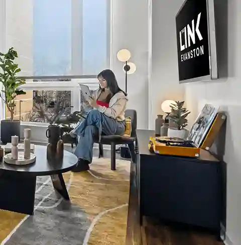 Resident using wifi with laptop