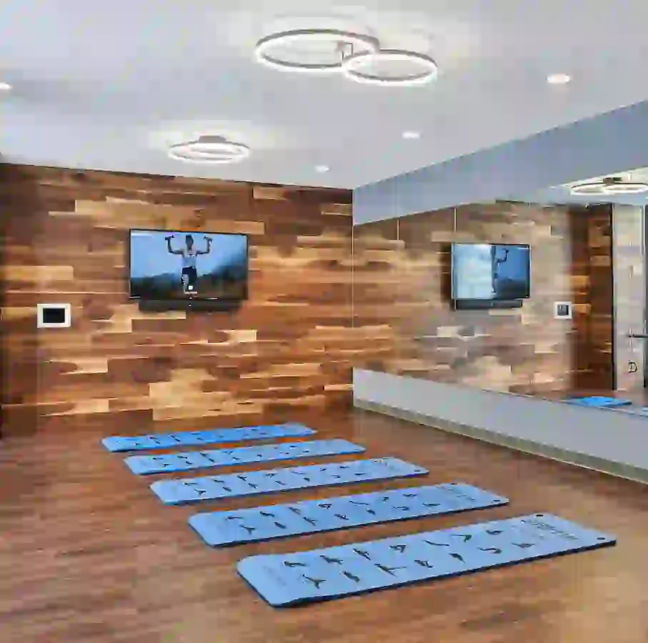 Yoga Studio with Fitness on Demand and large mirrors