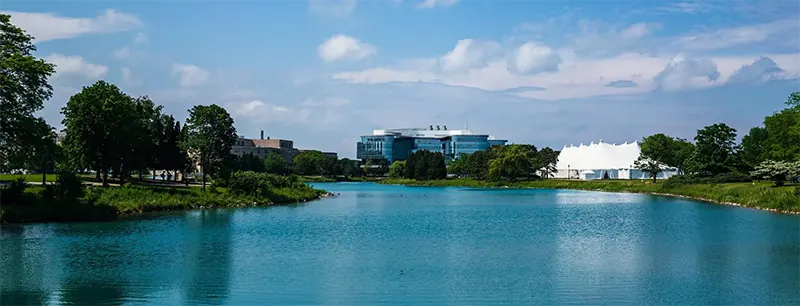 Lakeside view of Evanston, IL